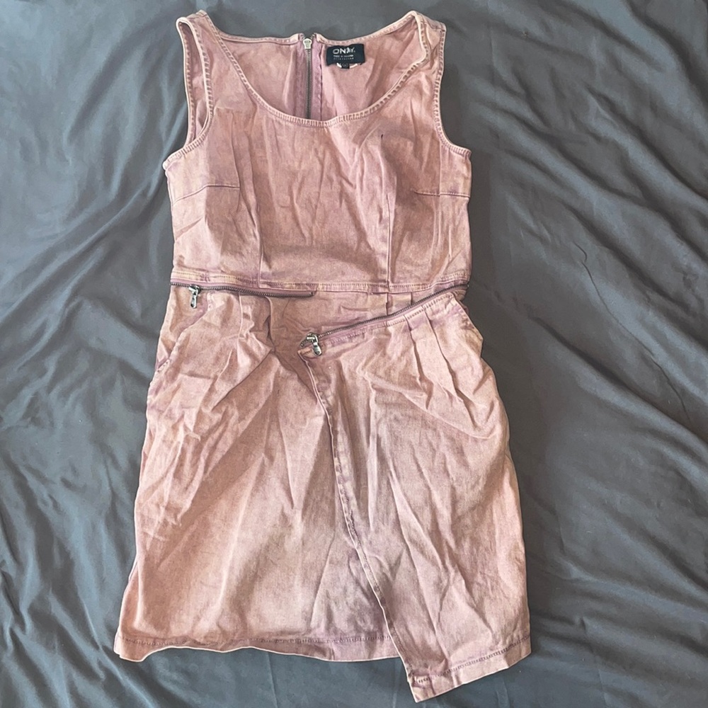 ONLY Denim Dress Size M Faded Red